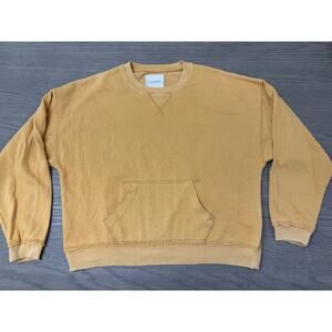 Lucky Brand Oversized Mustard Yellow Crewneck Women's Sweatshirt Size Medium